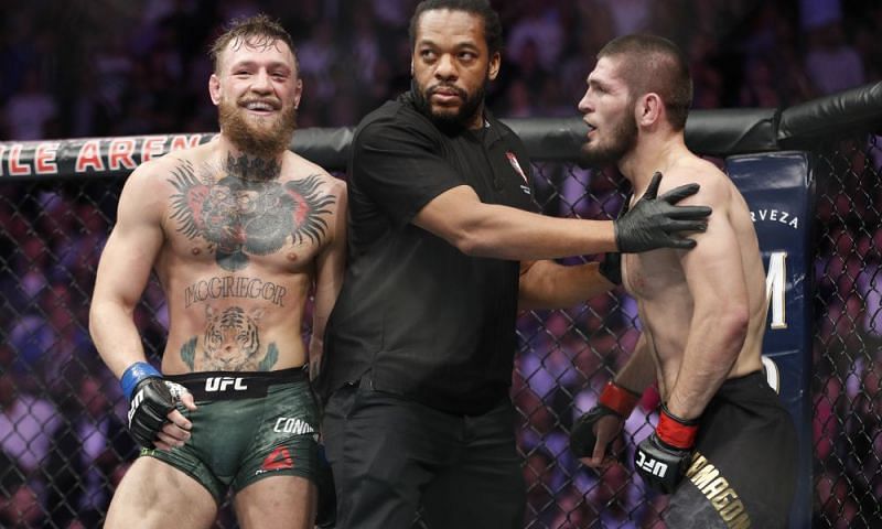 Conor McGregor (left) is willing to face Khabib in a rematch