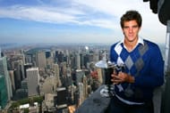 2009 US Open champion Del Potro poses with his first Grand Slam trophy