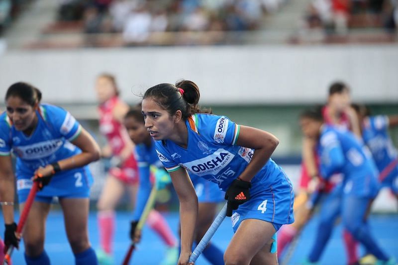 Monika in action for India