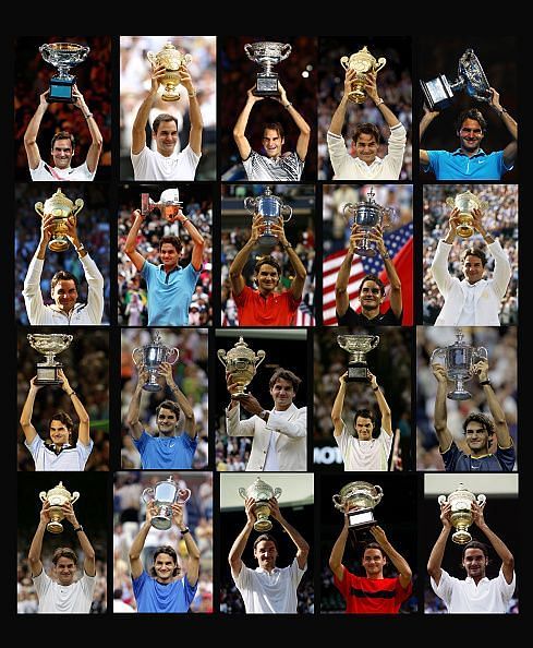 Federer&#039;s 20 Grand Slam titles in one frame