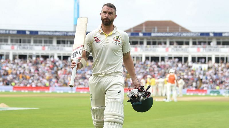 Matthew Wade raises his bat at Edgbaston