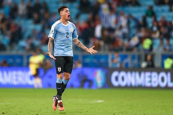 Gimenez was busy with Uruguay at the Copa America in the summer