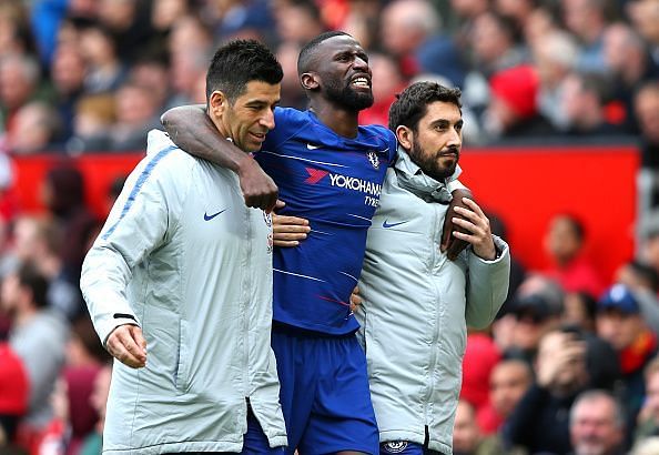 Antonio Rudiger was on the bench for Chelsea in the Super Cup