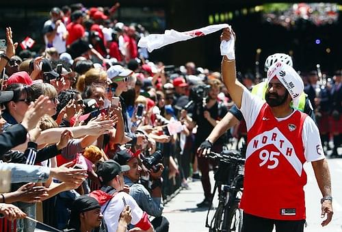 Nav Bhatia at the Toronto Raptors' victory parade