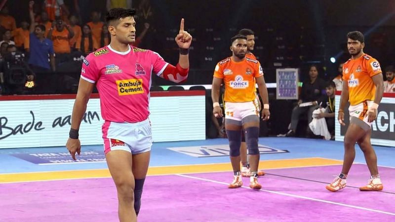 Jaipur Pink Panthers defeated Puneri Paltan in the only match of the night