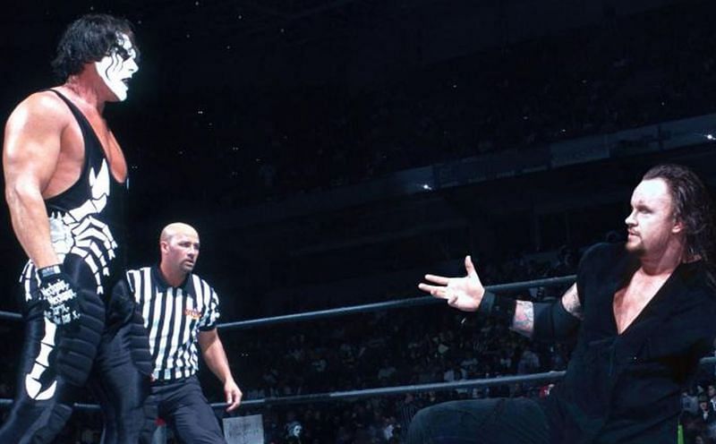The Undertaker and Sting never collided in a WWE ring, but the pair did face off in World Championship Wrestling.