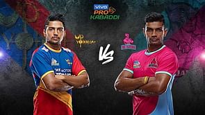 Pro Kabaddi Live Score: U.P. Yoddha v Jaipur Pink Panthers | U.P. Yoddha take a 16-10 lead over Jaipur Pink Panthers | Live Commentary and Match Updates | 19th August 2019