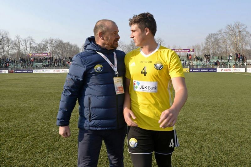 Mason Robertson with Real Kashmir FC head coach David Robertson (Photo:Twitter)