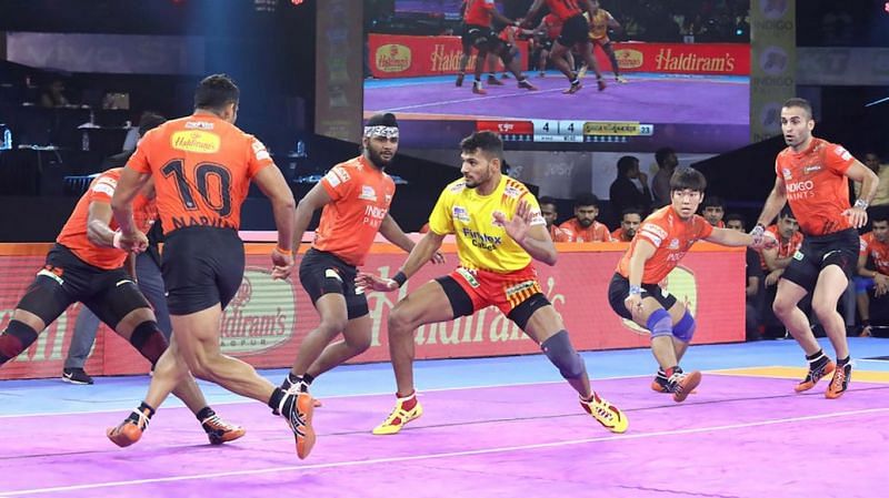 Sachin Tanwar was kept quiet by the U Mumba defenders