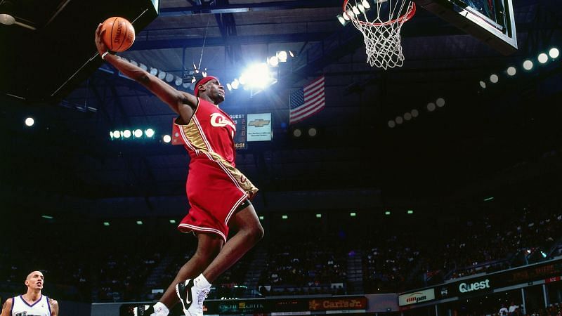 LeBron in his NBA debut, wearing Nike Air Zoom Generations, his first ever signature sneaker