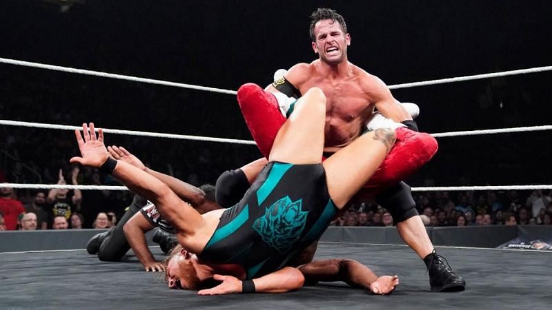 It is one of the many impressive three-person moves that were a part of the NXT North American Championship match.