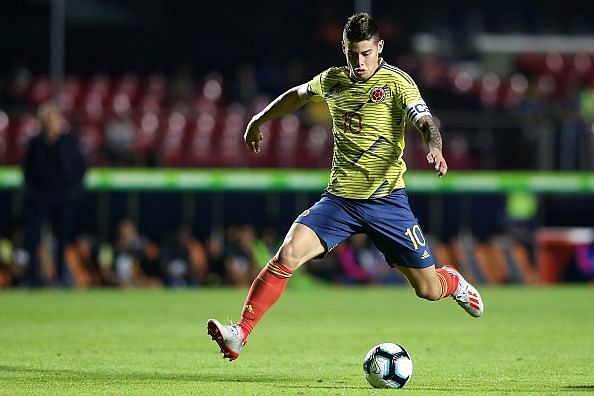James Rodriguez in action for Colombia