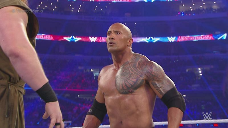 The Rock in his last singles match for WWE against Eric Rowan