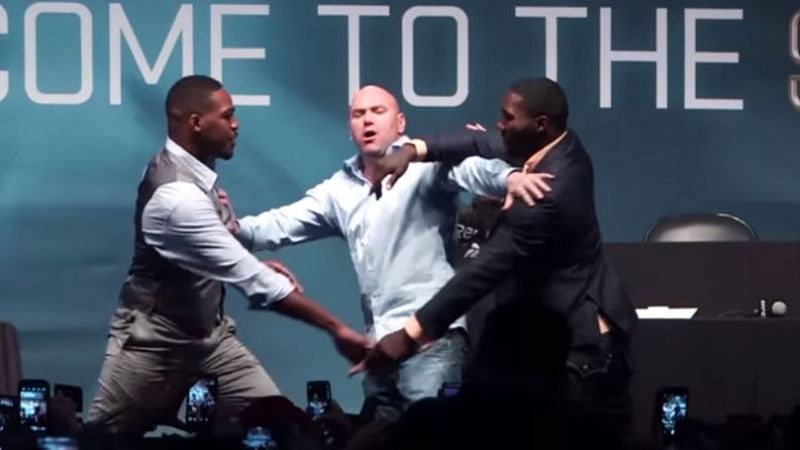 Jon Jones, Dana White and Anthony Johnson.