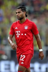 Serge Gnabry wearing the no.22 shirt for Bayern