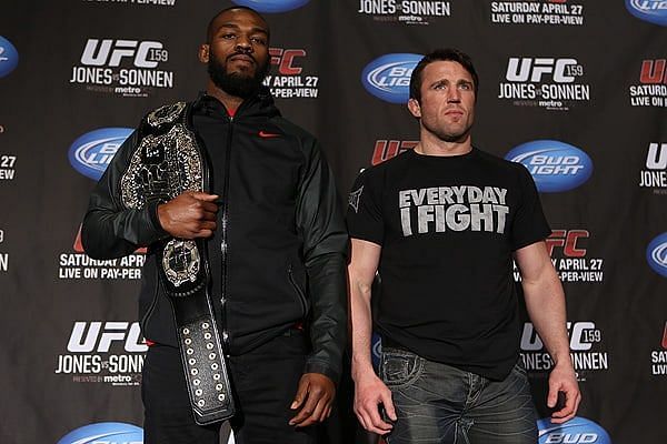 Jon Jones and Chael Sonnen prior to their title fight