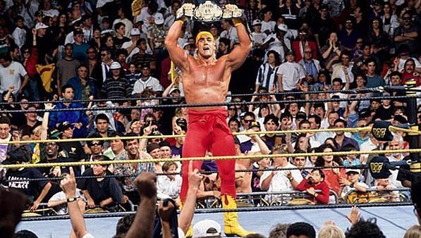 Hulk Hogan: Lifted the WWE Championship for a record extending fifth time