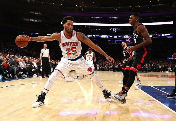Derrick Rose spent the 16-17 season with the New York Knicks