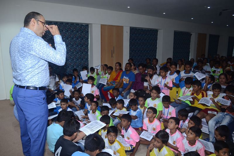 Mreenal Chakraborty conducting the mental toughness session