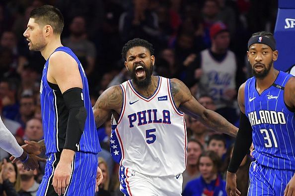 Amir Johnson spent time playing as backup to Joel Embiid in Philadelphia