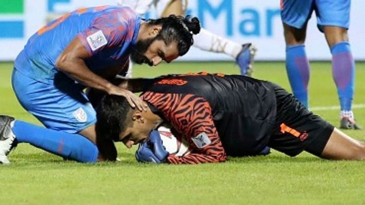 India managed to snatch a vital away point against Qatar.