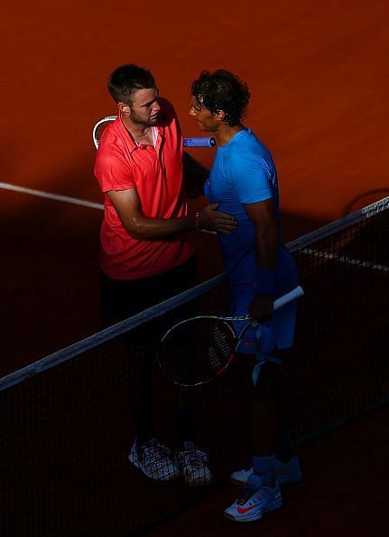 Nadal beat Sock in the 2015 French Open fourth round for his record 39th consecutive match win at the tournament