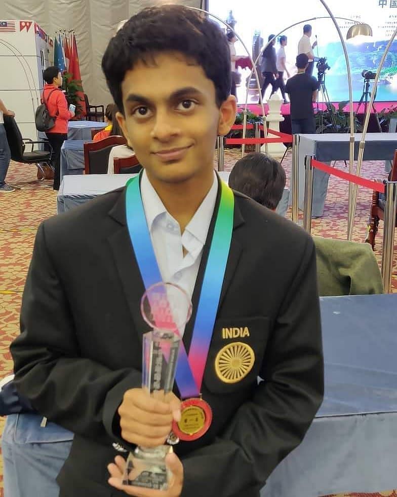 Nihal Sarin after winning the 2019 Asian Blitz Championship. Credit: Instagram