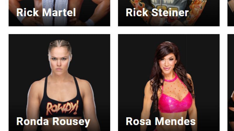 Ronda Rousey as part of the Alumni section