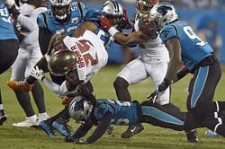 Bucs use goal-line stand to beat Panthers 20-14