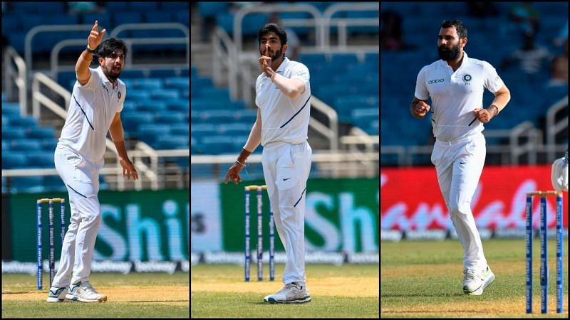 The pace trio of India: (from left) Ishant Sharma, Jasprit Bumrah, Mohammad Shami.