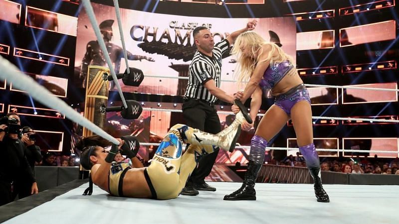 Charlotte and Bayley in action