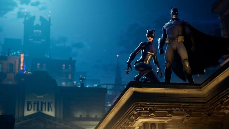 Batman and Catwoman in the Gotham City (Image: Epic Games)