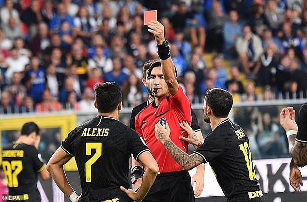 Goalscorer turns from hero to villain as Sanchez sees red against Sampdoria