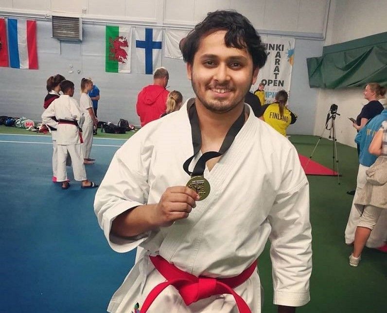 Bhaskar with his Helsinki Open Gold