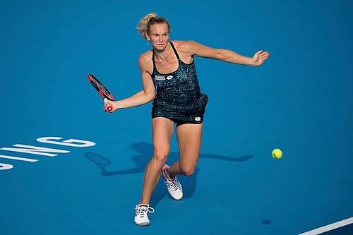 Katerina Siniakova in action against Jelena Ostapenko at the 2019 China Open