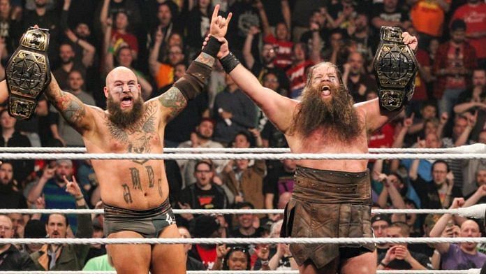 The Viking Raiders joined the main roster while still holding NXT gold.