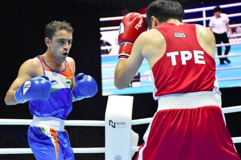 Asian Games gold medalist Amit Pangal in action