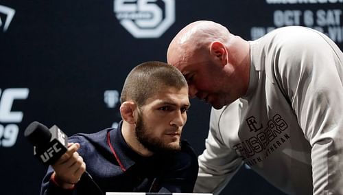 Khabib Nurmagomedov and Dana White.