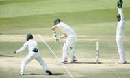 Smith missed an arm-ball on the back foot, getting trapped LBW