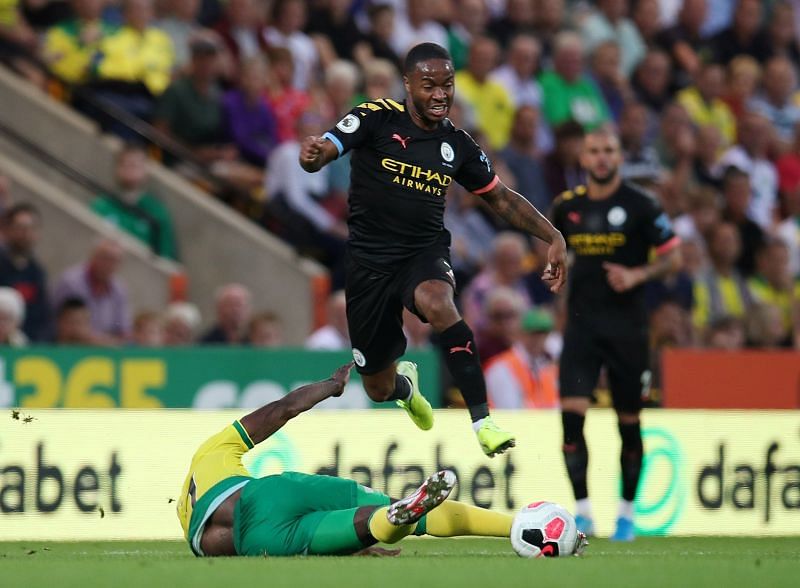Sterling worked hard but ultimately without reward against a determined Norwich backline