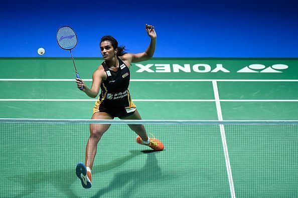 PV Sindhu in action.