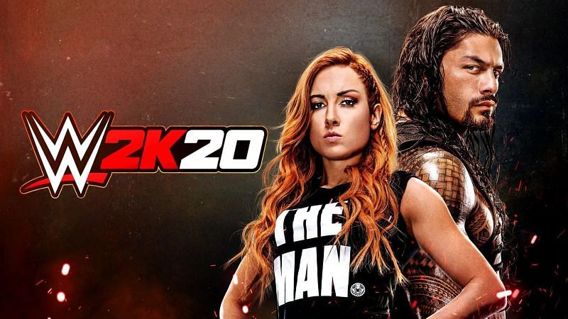 Becky Lynch and Roman Reigns on the WWE 2K20 cover