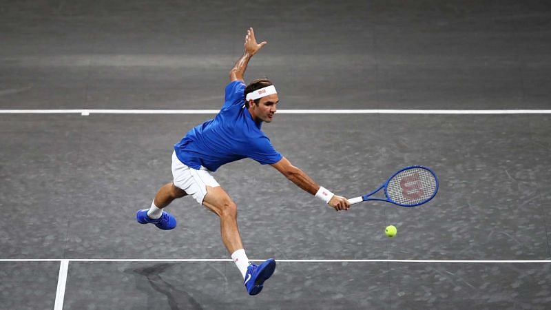Roger Federer during this year&#039;s Laver Cup in Geneva, Switzerland