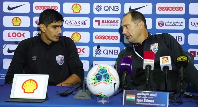 Goalkeeper Gurpreet Singh Sandhu with Head Coach Igor Stimac