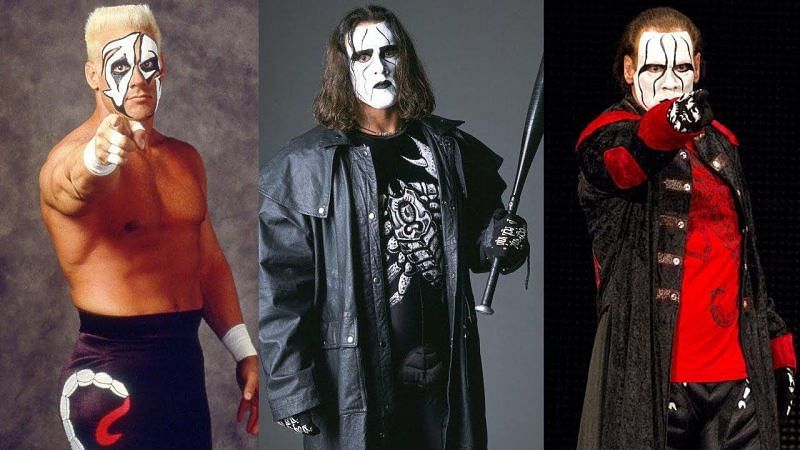 Three of the many faces of Sting.