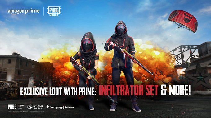 The Infiltrator Set from the PUBG Mobile X Amazon Prime partnership (Image: PUBG Mobile, Twitter)