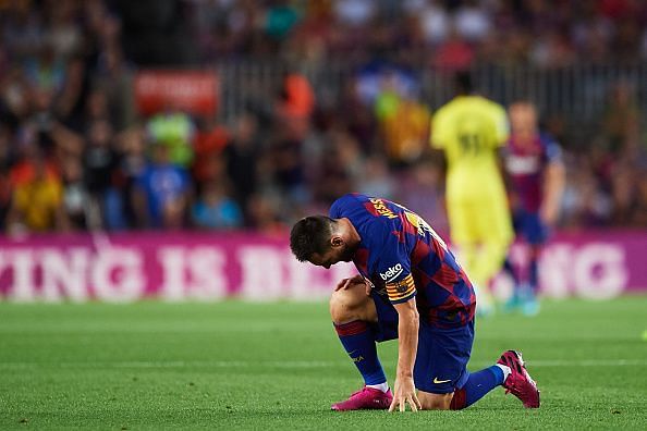 Messi suffered an injury against Villareal