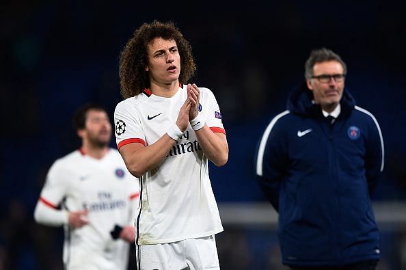 Blanc with David Luiz at PSG.