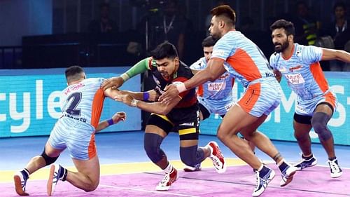 Pawan Sehrawat's 19 raid points could not help Bengaluru Bulls win their only match of the Kolkata leg