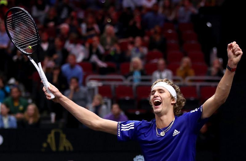 Zverev rejoices after his win over Anderson confirmed Team Europe&#039;s second Laver Cup title in Chicago